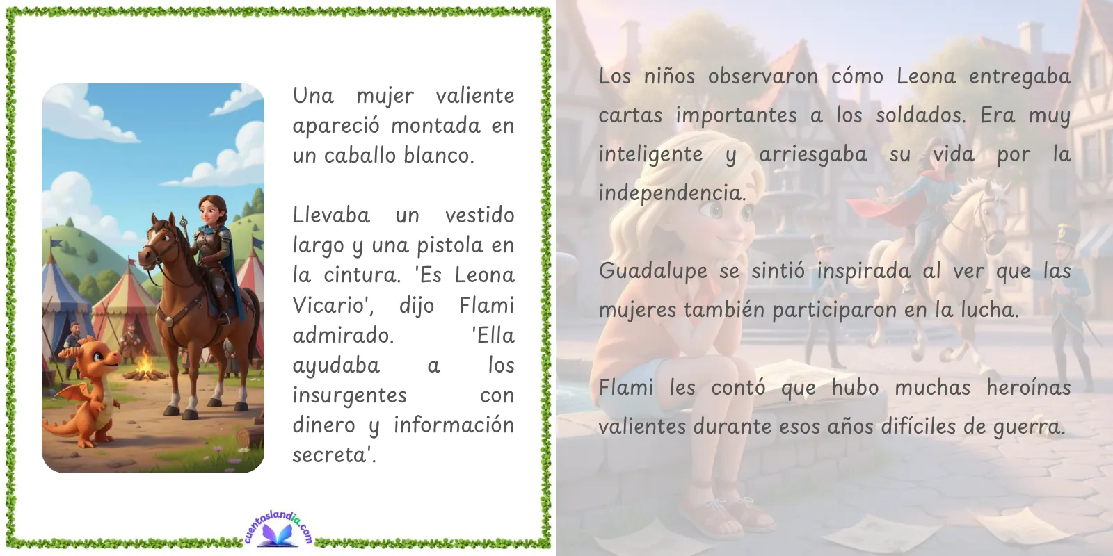 Doble página de «Aprendiendo Historia con Flami: La Independencia de México»