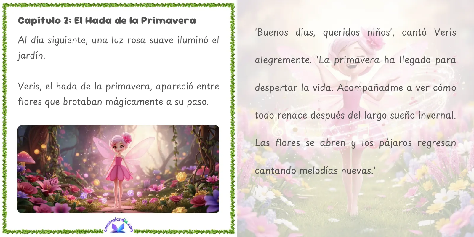 Doble página de «Lucía y Pepe en el Jardín de las Estaciones»