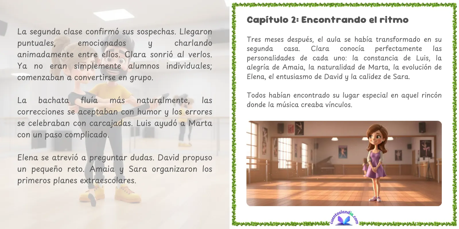 Doble página de «La Aventura de Bailar Juntos»