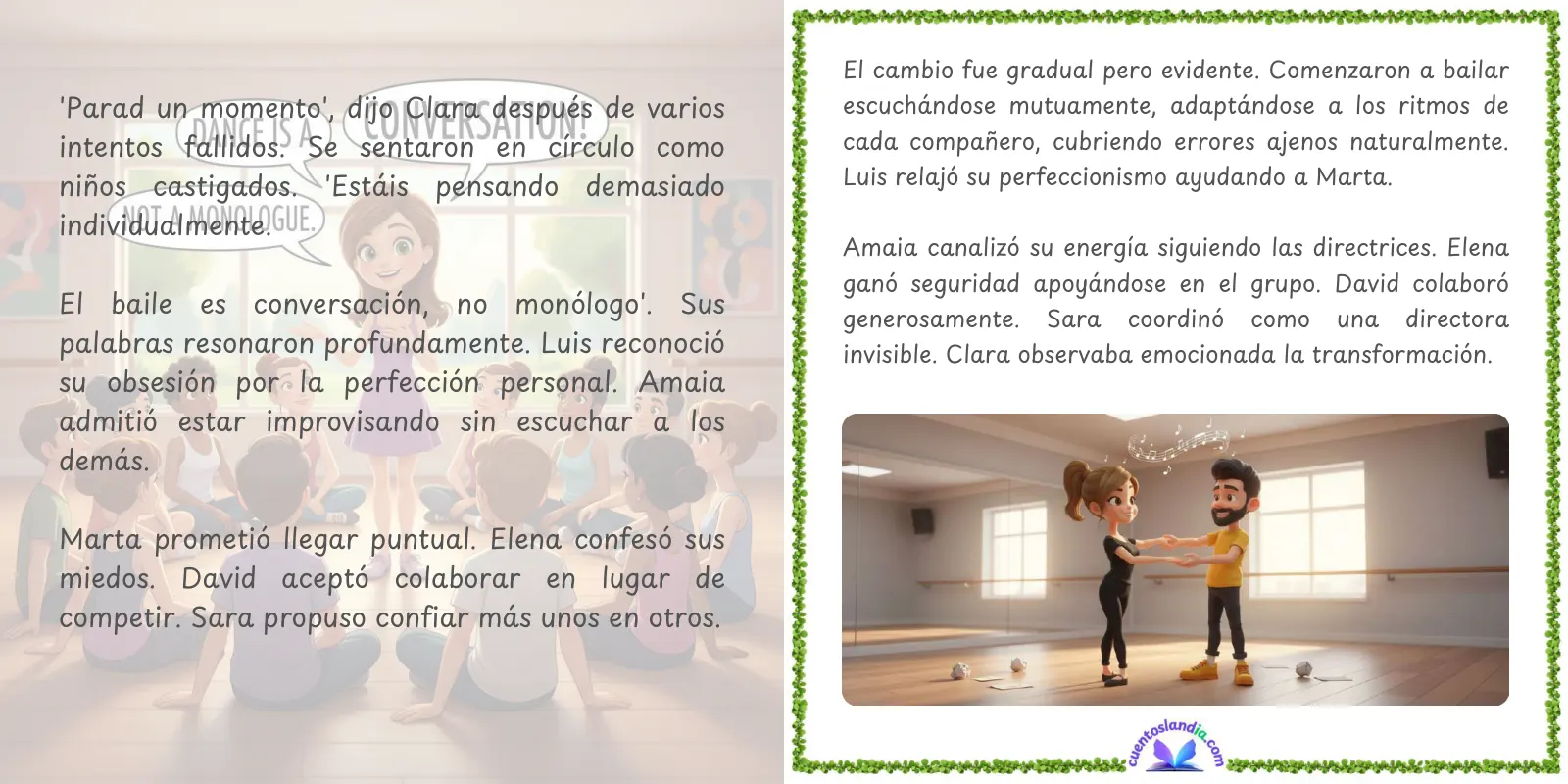 Doble página de «La Aventura de Bailar Juntos»