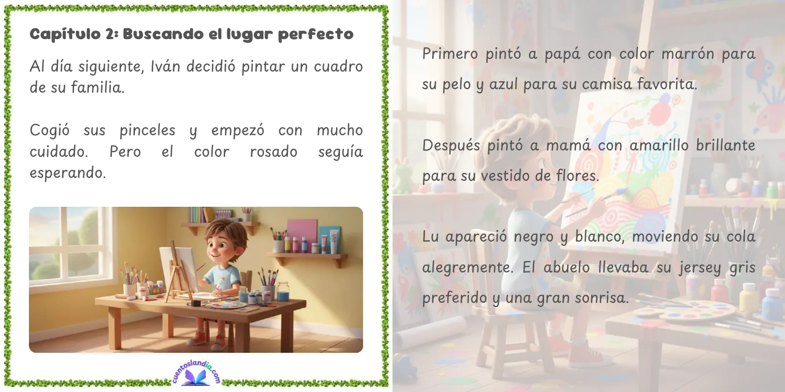 Doble página de «La Caja Mágica de los Colores: el que Faltaba»