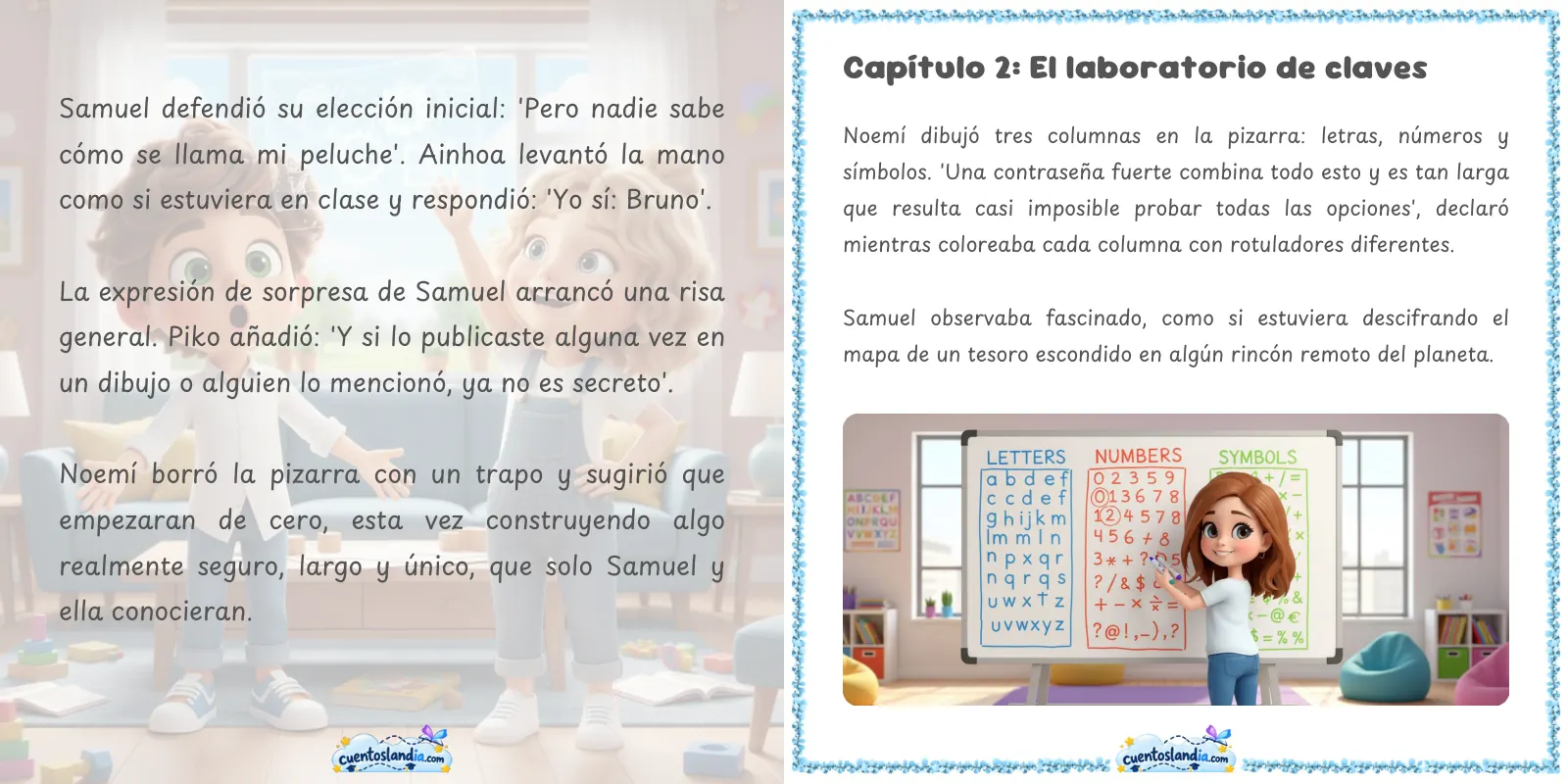 Doble página de «La contraseña secreta de Samuel»