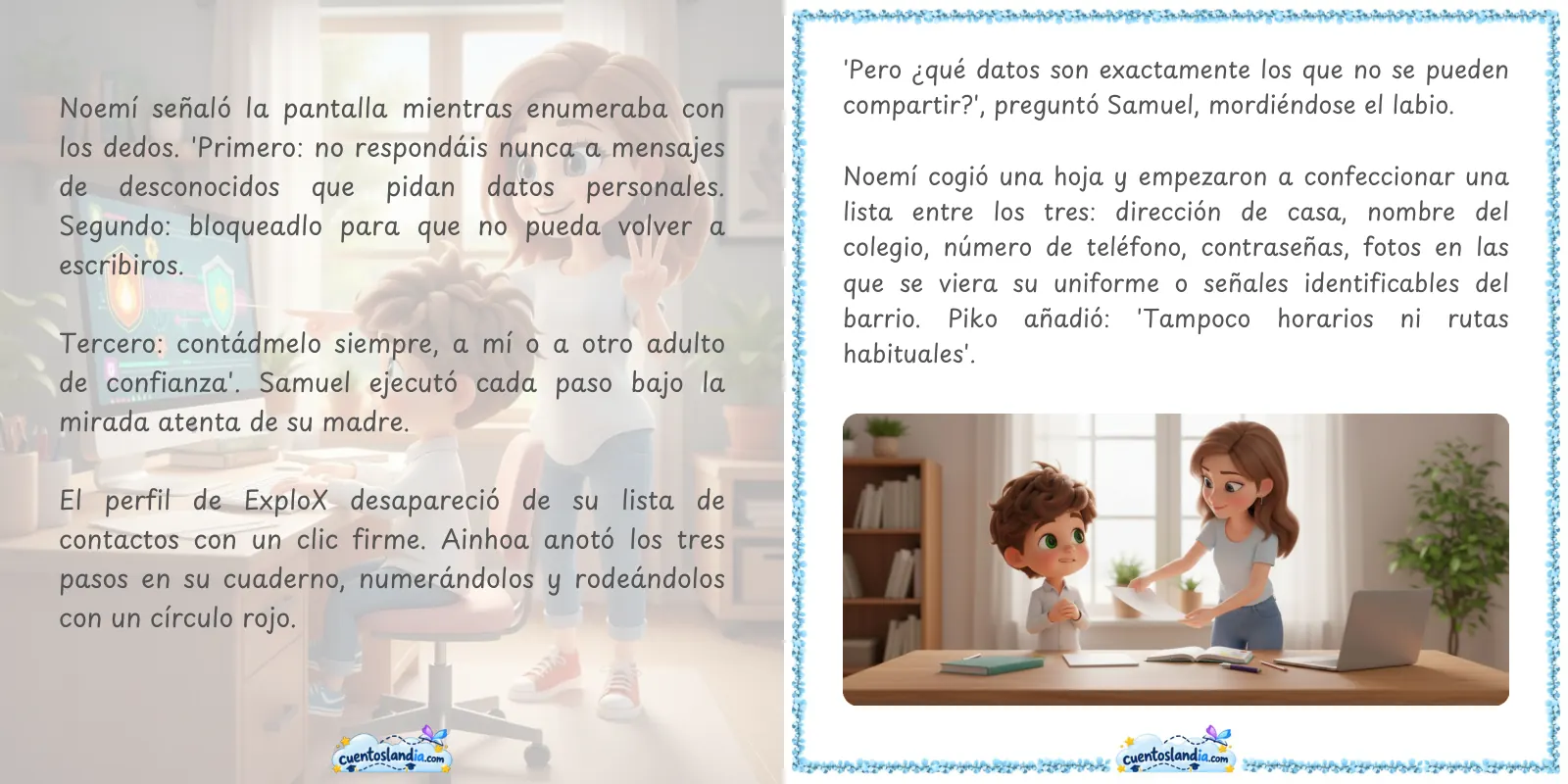 Doble página de «La contraseña secreta de Samuel»