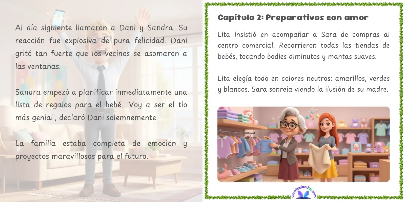 Doble página de «La sorpresa más bonita: nuestro Gender Reveal»
