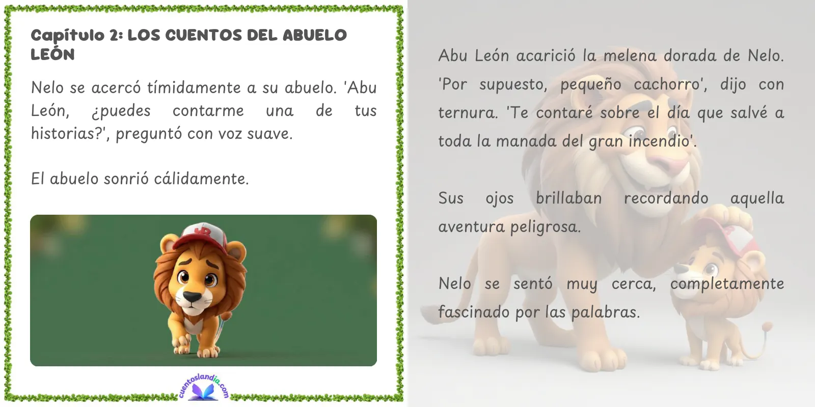 Doble página de «Las Historias Mágicas de los Abuelos»