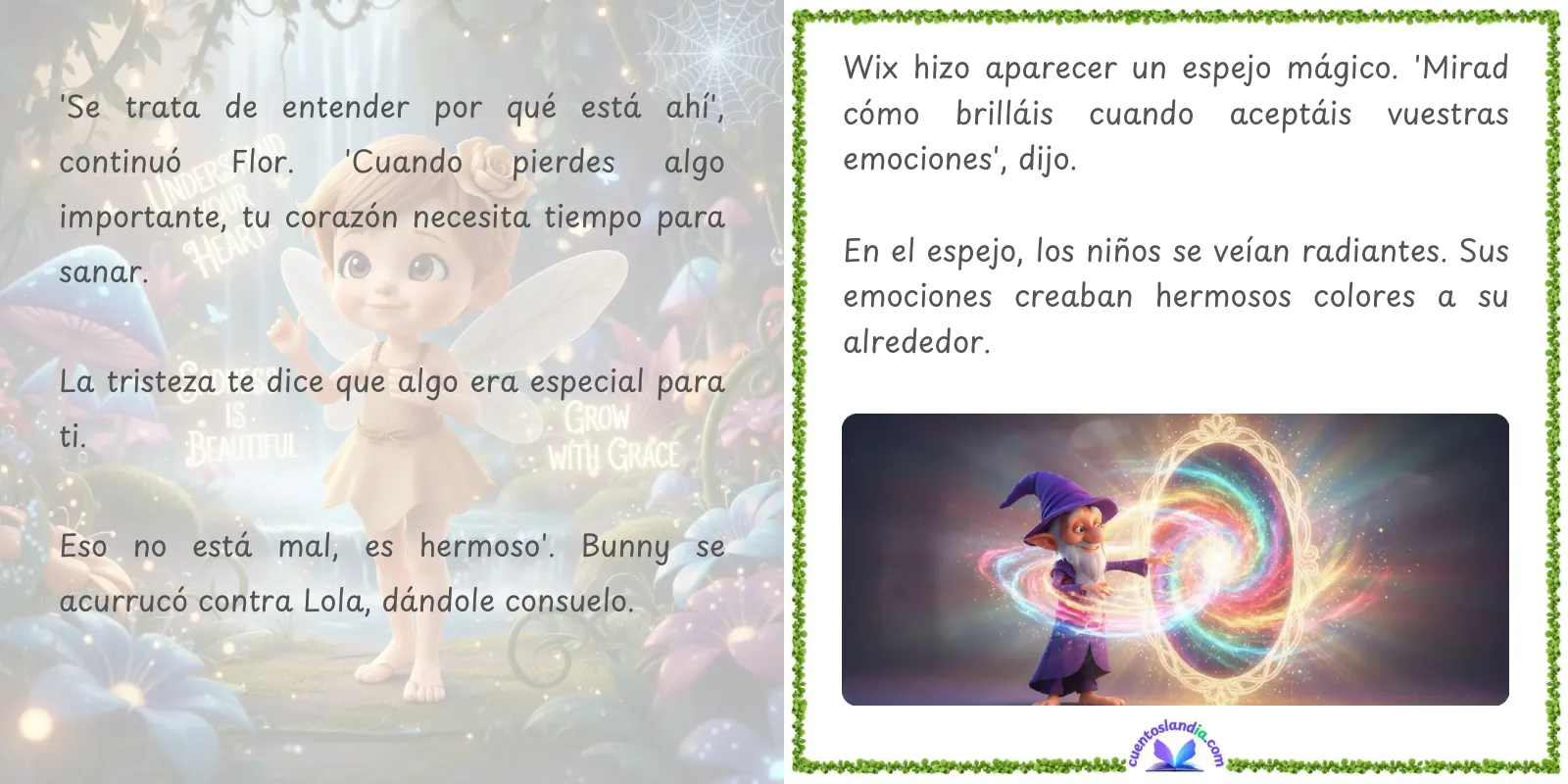 Doble página de «Lola y el Viaje de las Emociones»