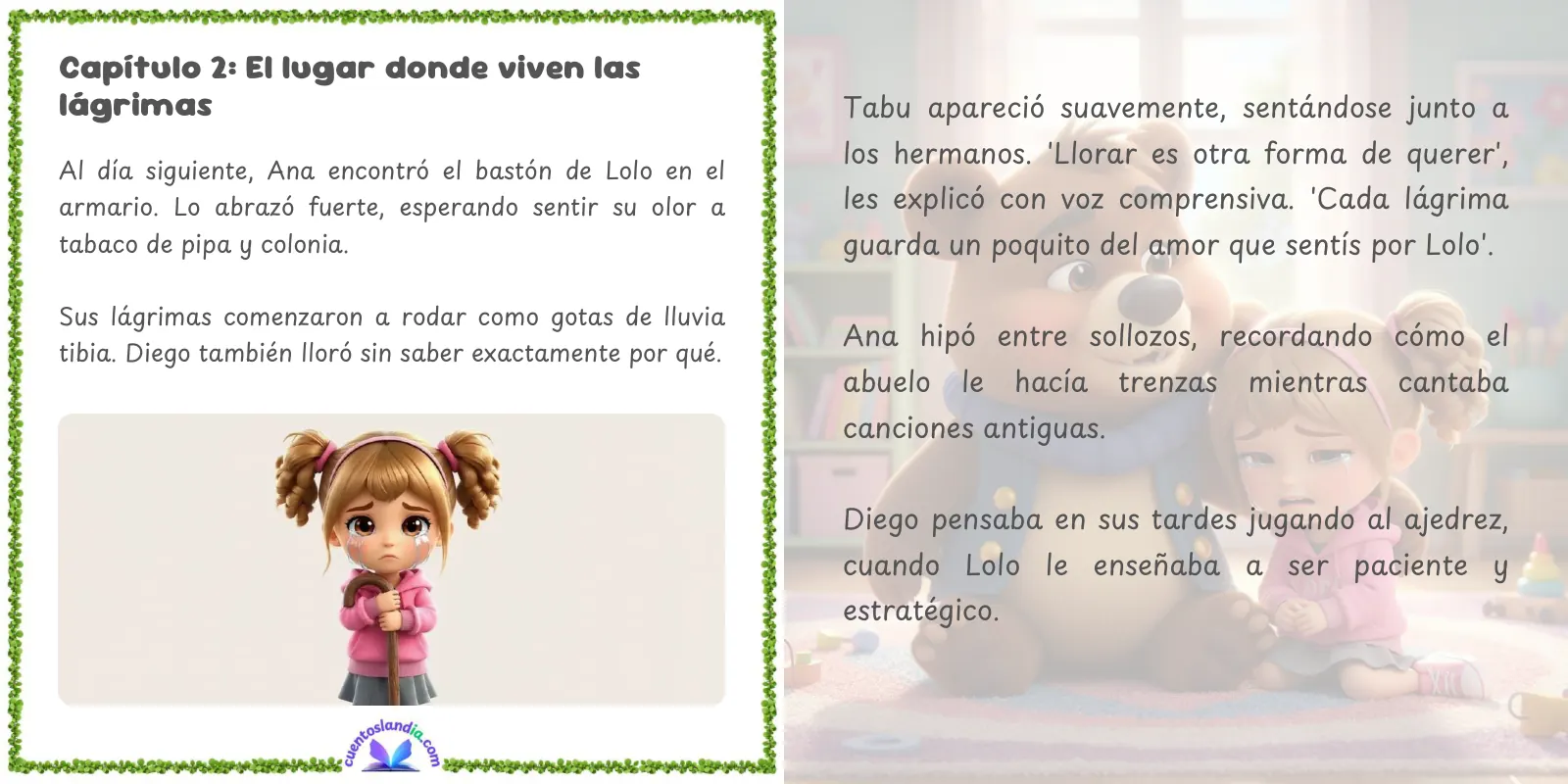 Doble página de «Lolo y el Lugar Donde Viven sus Abrazos»