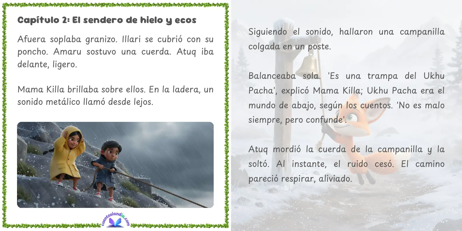 Doble página de «Un viaje mágico por los Andes: la estrella desaparecida»