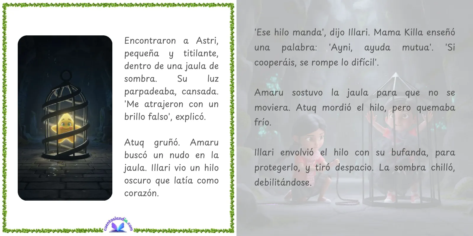 Doble página de «Un viaje mágico por los Andes: la estrella desaparecida»