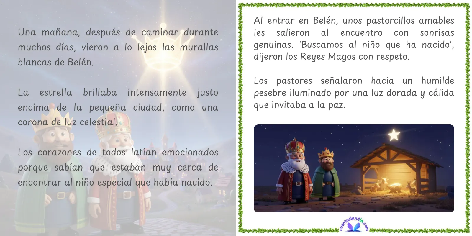 Doble página de «Lucía y Raúl en la aventura de los Reyes Magos»
