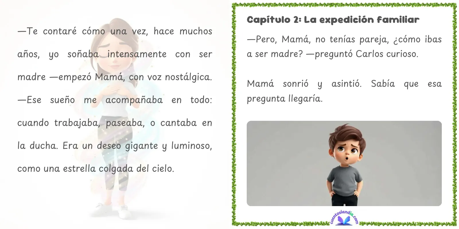 Doble página de «Mamá y Carlos: Historia de Nuestra Familia»