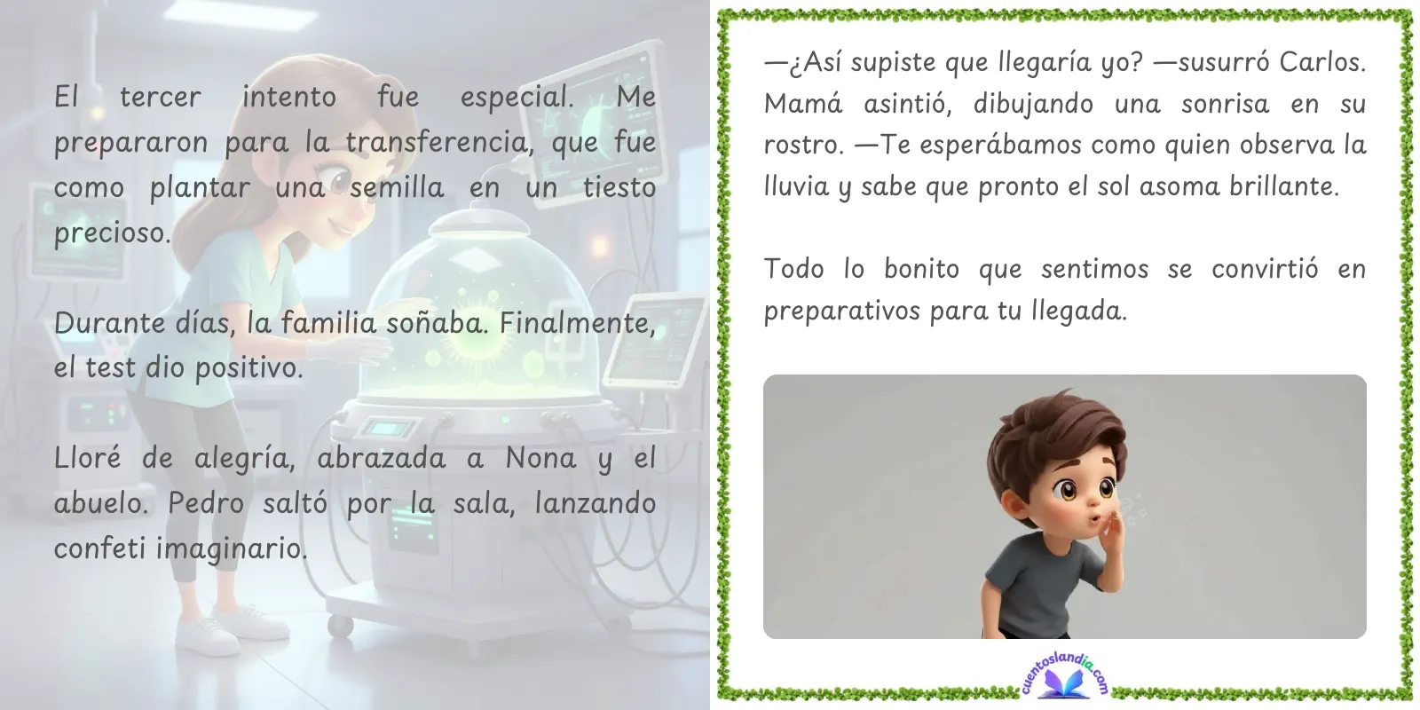 Doble página de «Mamá y Carlos: Historia de Nuestra Familia»