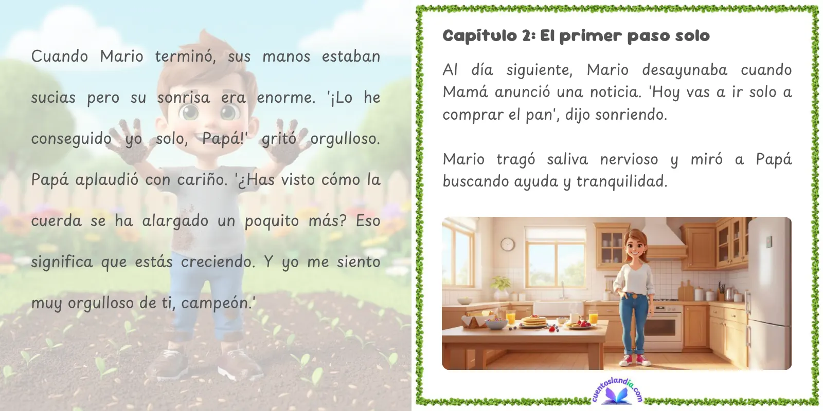Doble página de «Mario y Papá: Una Aventura Inolvidable»