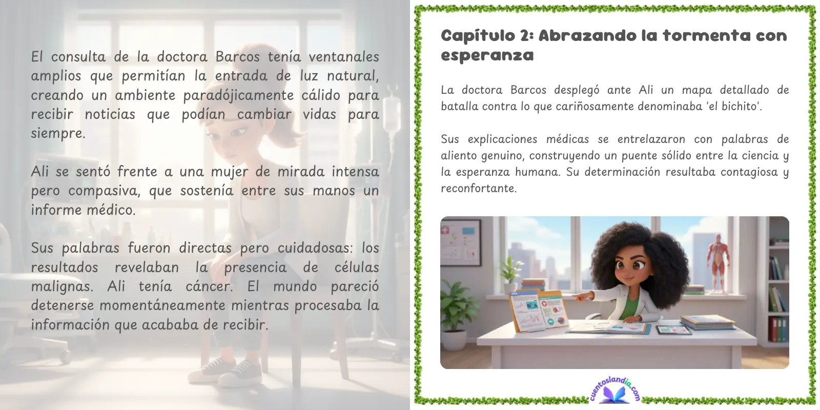 Doble página de «Mi Familia del Hospital: Mi Historia Lleva Vuestros Nombres»