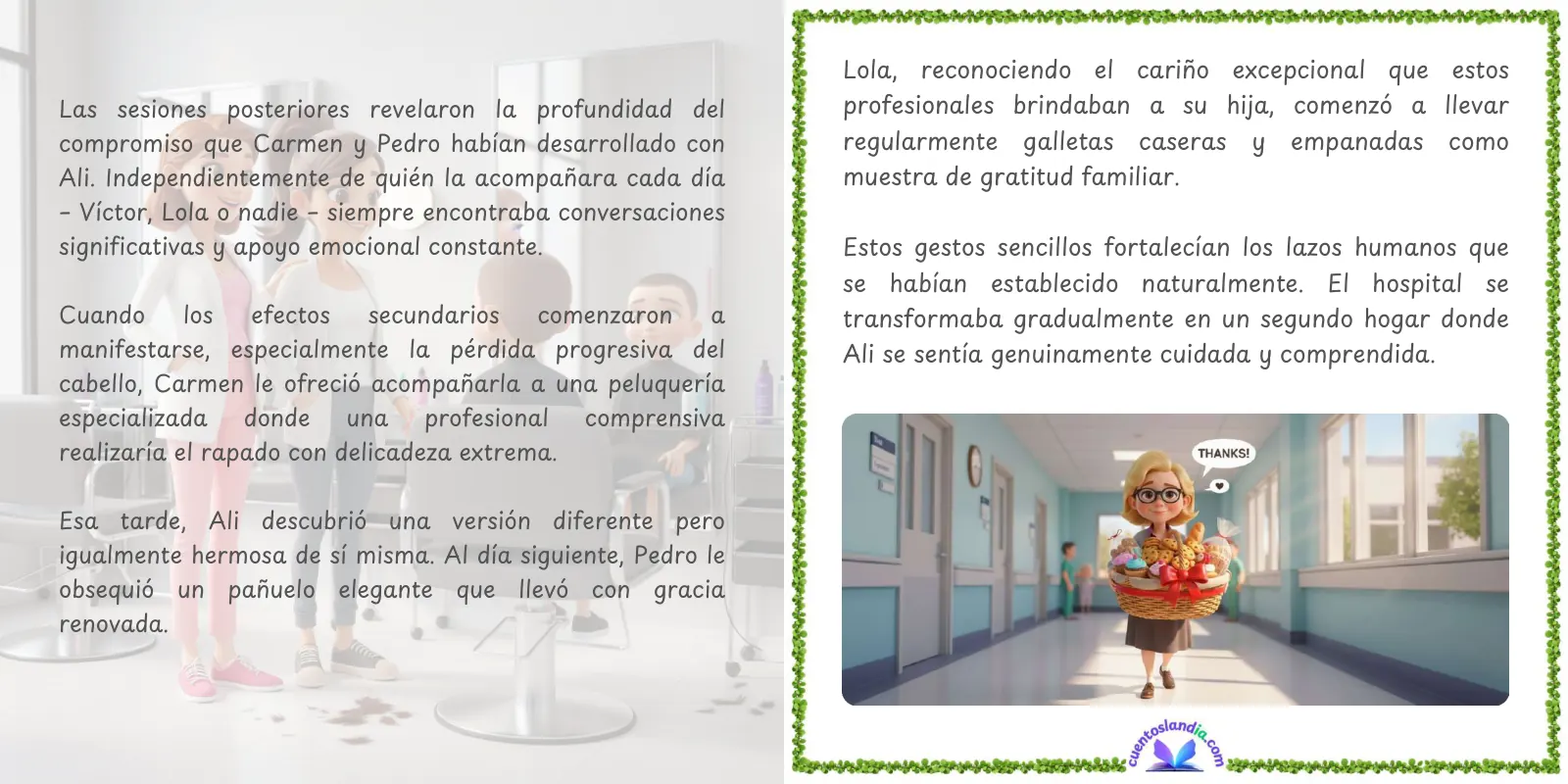 Doble página de «Mi Familia del Hospital: Mi Historia Lleva Vuestros Nombres»