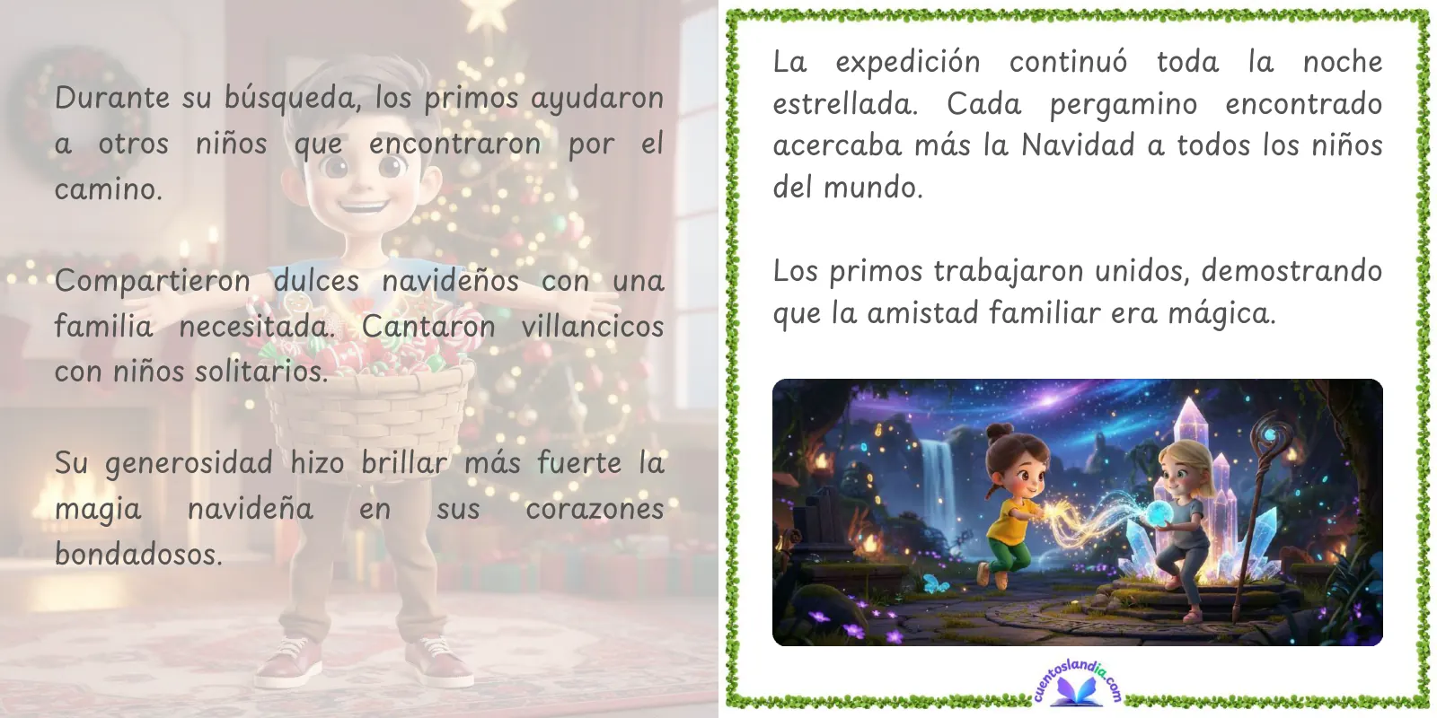 Doble página de «La Noche Mágica de los Primos Díaz»