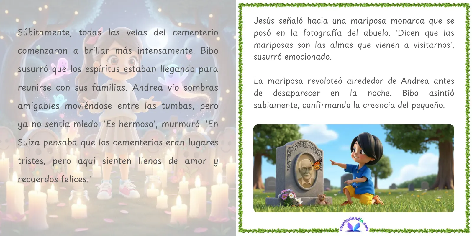 Doble página de «Regreso a México por el Día de Muertos»