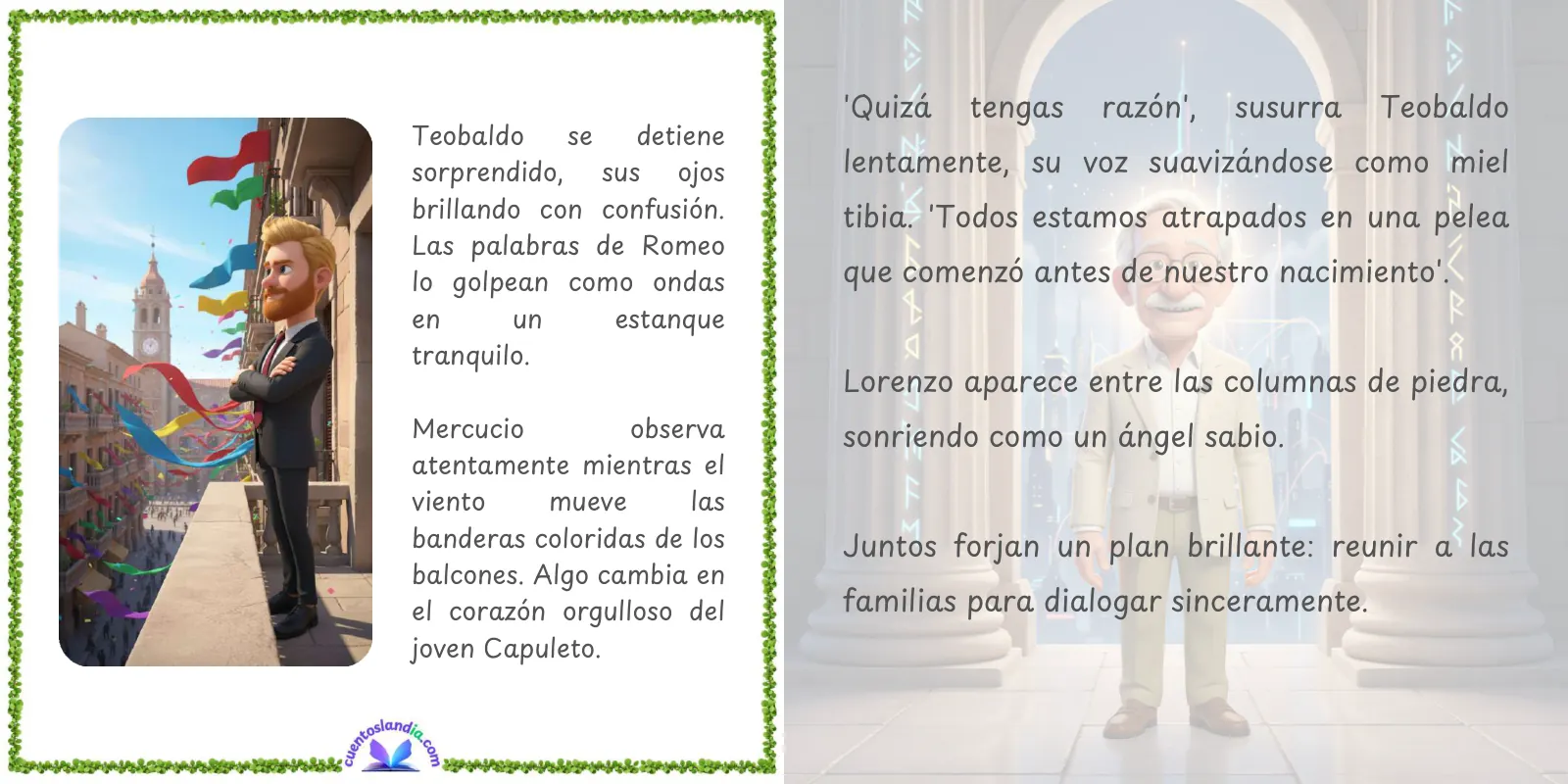 Doble página de «Romeo y Julieta: El Gran Lío de Verona»