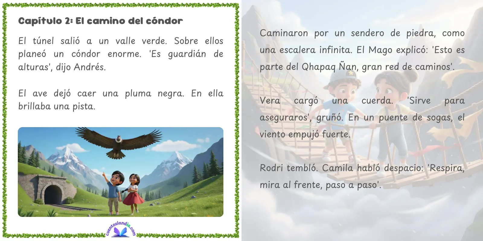 Doble página de «Los secretos del Mago Crea Cuentos en Perú»
