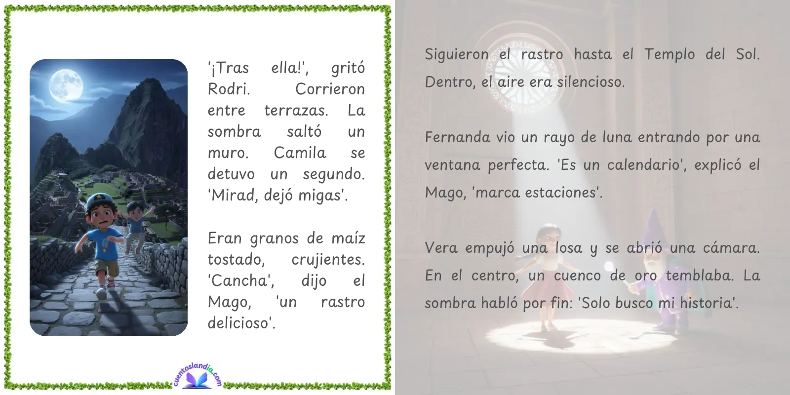 Doble página de «Los secretos del Mago Crea Cuentos en Perú»