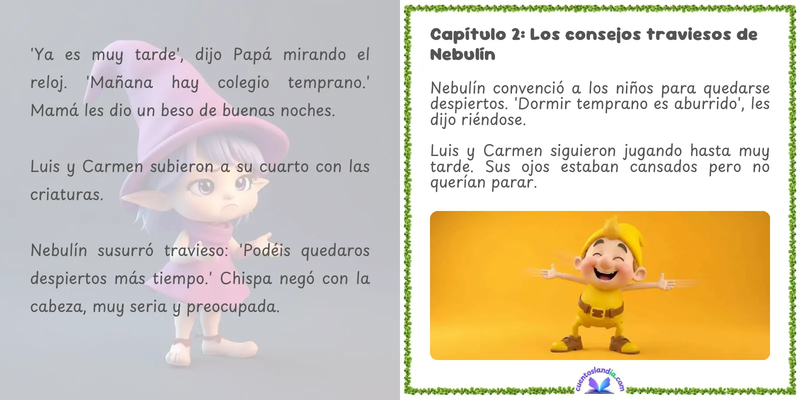 Doble página de «Luis, Carmen y el tesoro de las buenas costumbres»