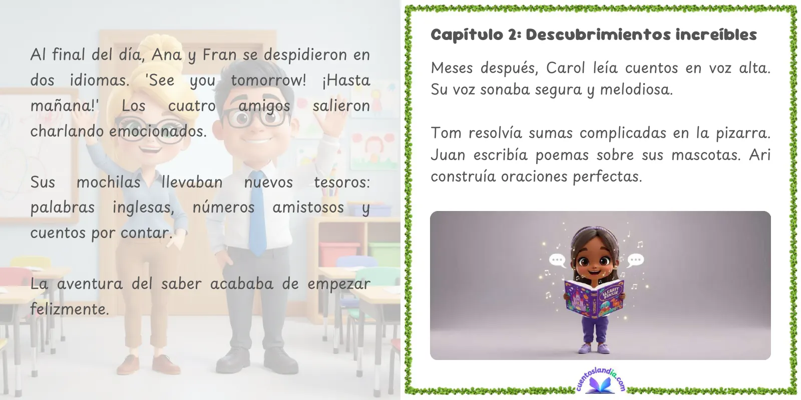 Doble página de «Una Clase, Dos Profesores y Mil Recuerdos»