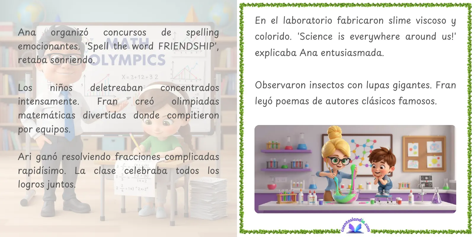 Doble página de «Una Clase, Dos Profesores y Mil Recuerdos»