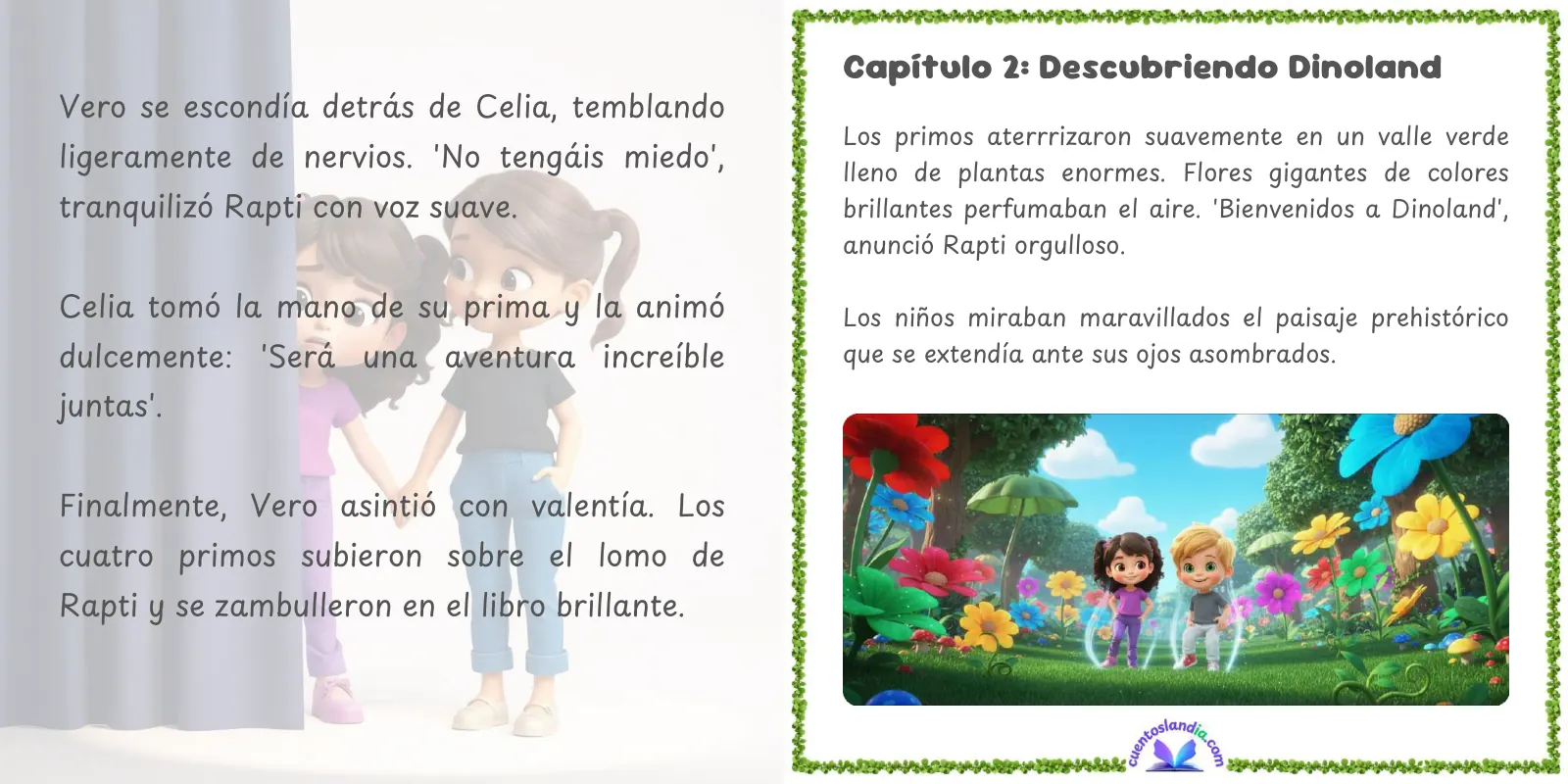 Doble página de «Viaje de Primos a Dinoland»