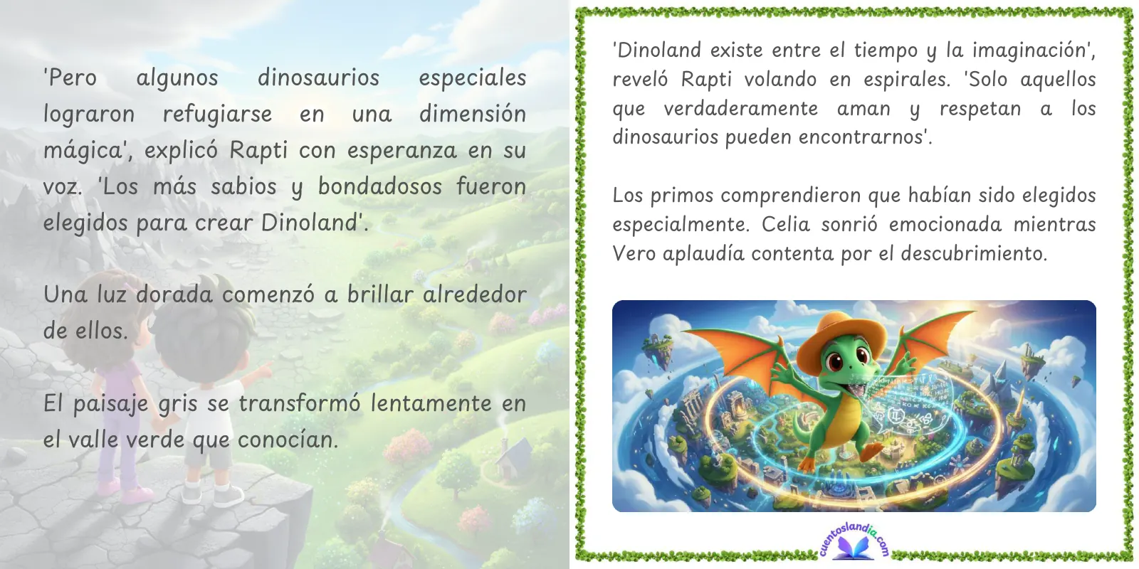 Doble página de «Viaje de Primos a Dinoland»