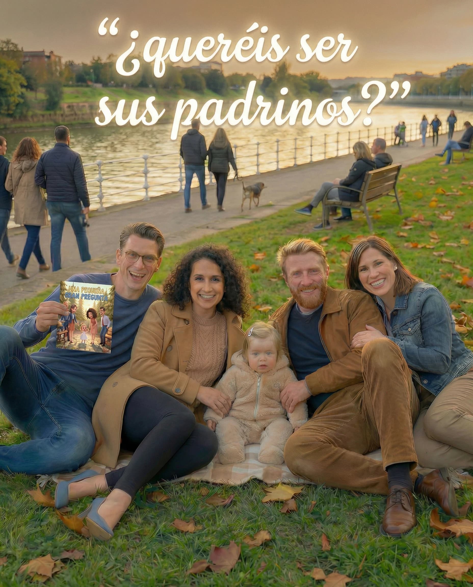 Cuento personalizado de bautizo para pedir a Sara y Miguel que fueran los padrinos de Isabela, creado por Valeria y Daniel en Cuentoslandia