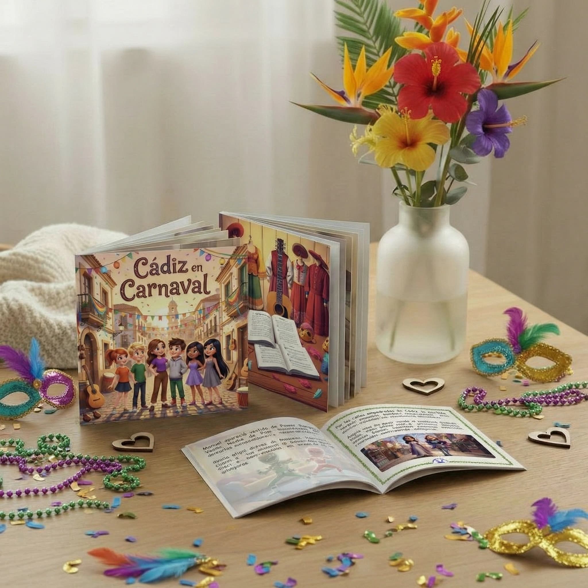 Cuento personalizado de Carnaval de Cádiz preparado como regalo