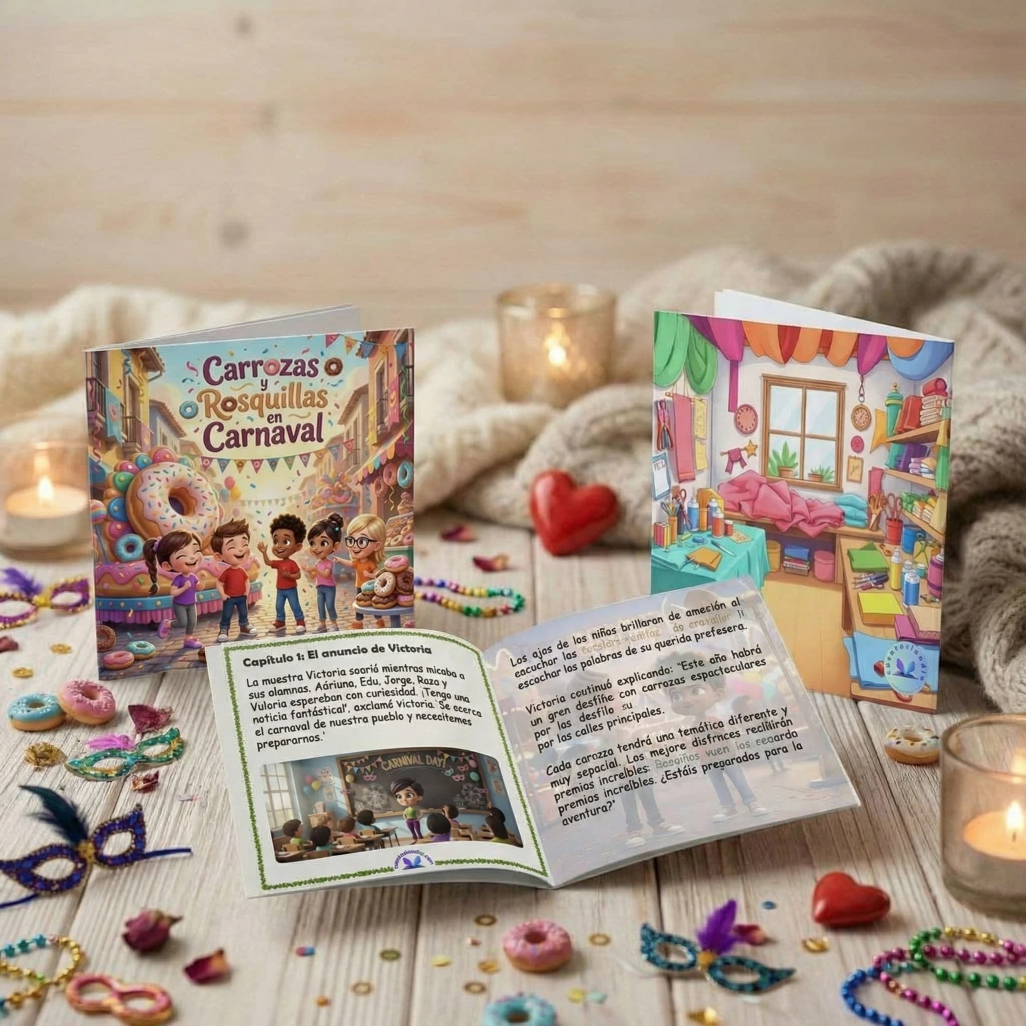 Preparación del cuento personalizado de Carnaval como regalo