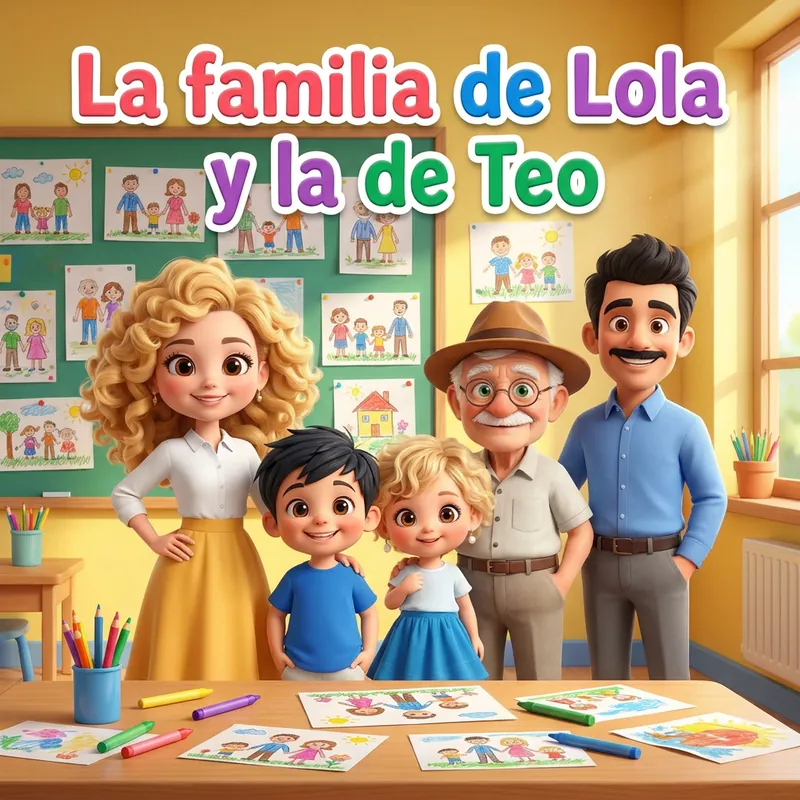 Portada de «La familia de Lola y la de Teo»