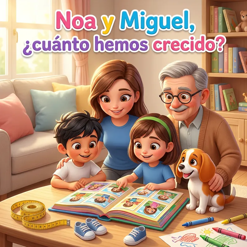 Portada de «Noa y Miguel, ¿cuánto hemos crecido?»