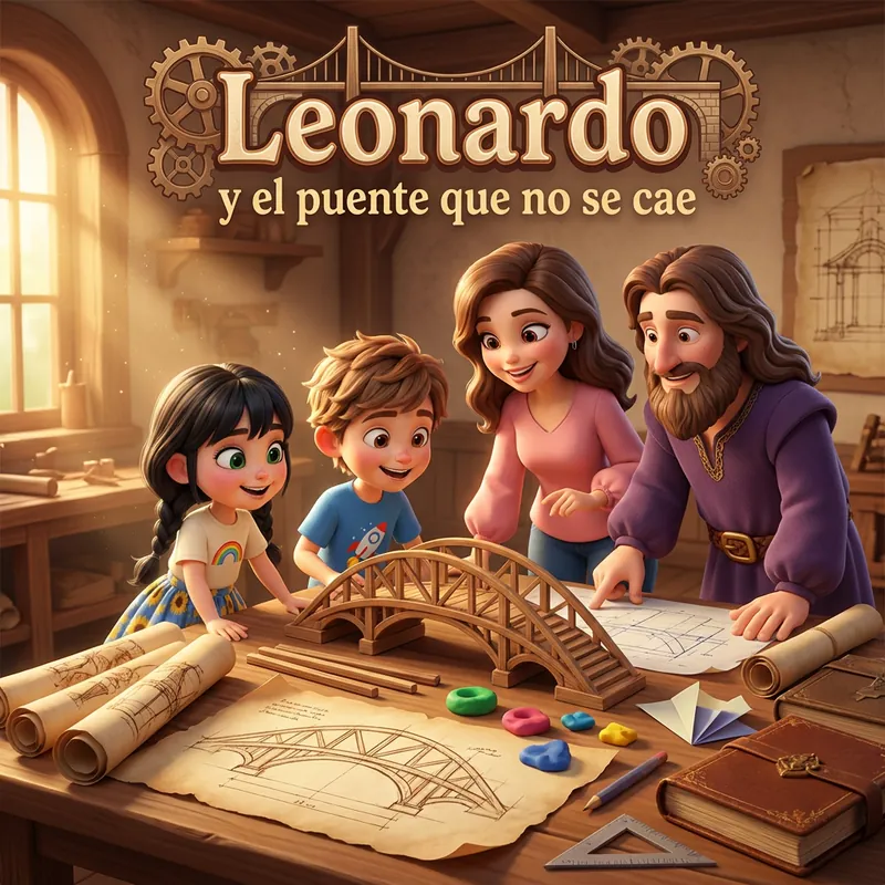 Portada de «Leonardo y el puente que no se cae»
