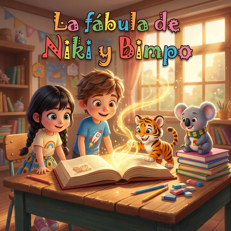Portada de «La fábula de Niki y Bimpo»