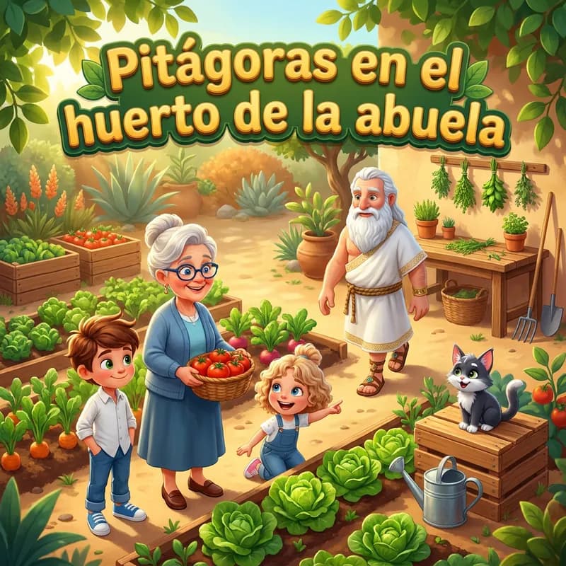 Portada de «Pitágoras en el huerto de la abuela»