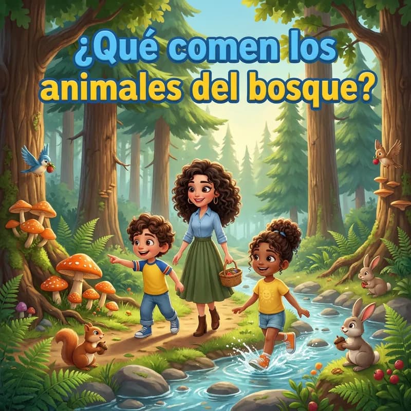 Portada de «¿Qué comen los animales del bosque?»