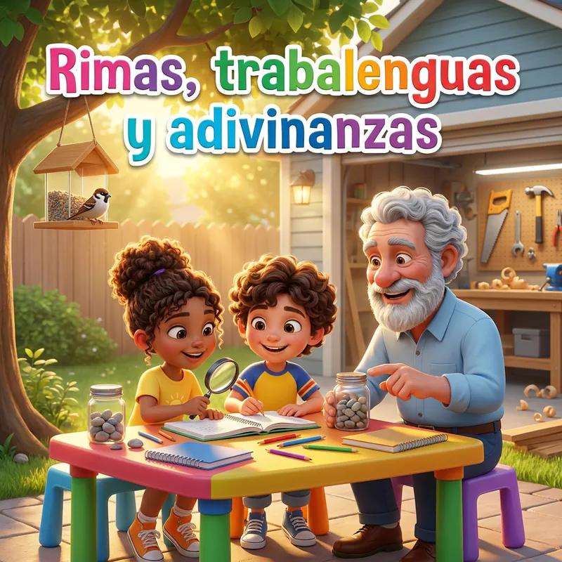 Portada de «Rimas, trabalenguas y adivinanzas»