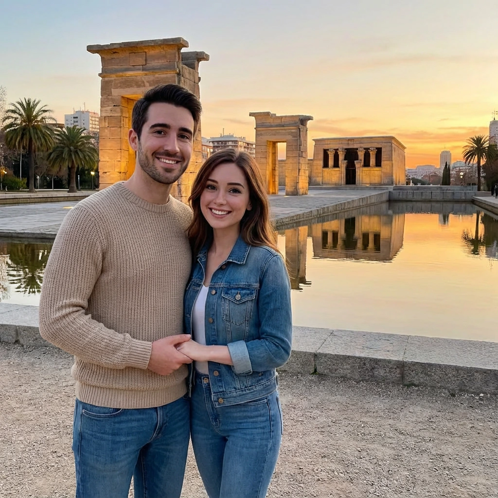 Foto real de Elena y Carlos en Madrid